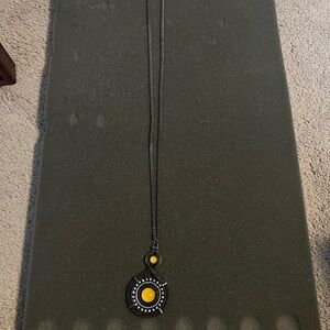 Lia Sophia Yellow and Black Pendant Necklace